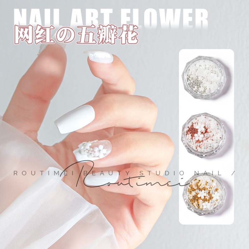 Hoa sứ nhí mix bi siêu hot, phụ kiên trang trí nail