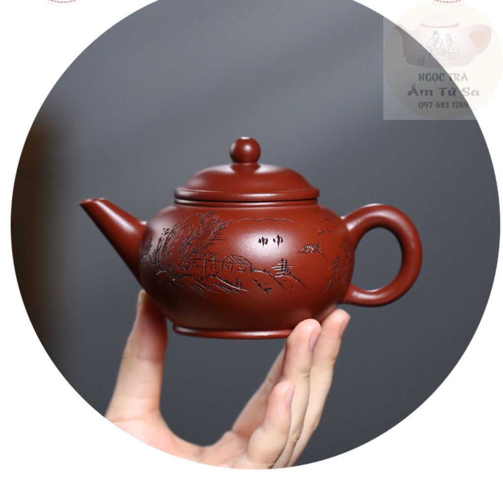 Ấm Tử Sa Thủy Bình Sơn Ảnh - Ngọc Trà Shop - Chất Đất Nguyên Khoáng Đại Hồng Bào Nghi Hưng
