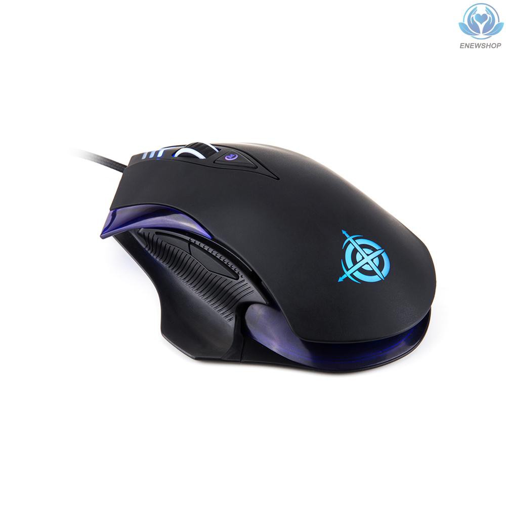 【enew】MAGIC-REFINER MG4 USB Wired Gaming Mouse Game Mice 4000DPI Adjustable LED Backlit for PC Laptop(Black)