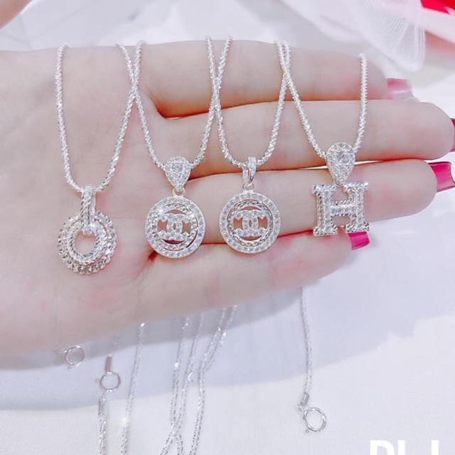 DÂY CHUYỀN Ý SỢI TO MẶT ĐÍNH ĐÁ CAO CẤP - TRANG SỨC BẠC Ý S925