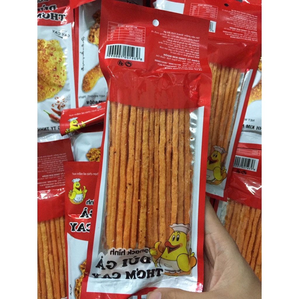 5 Gói Snack Hình Đùi Gà Thơm Cay, Tăm Cay, Que Cay, đồ ăn vặt tuổi thơ