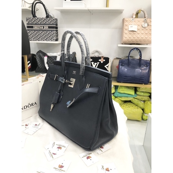 Túi HM bikin sz35 da thật sale màu xanh than