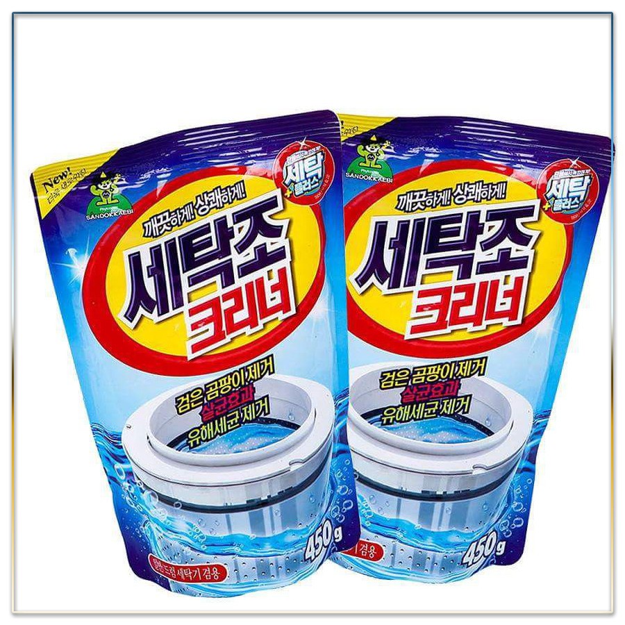 Gói bột tẩy lồng máy giặt - gói 450gr - chất tẩy vệ sinh lồng máy giặt