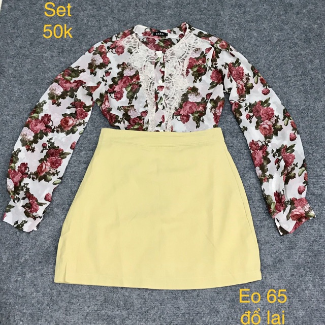 Set áo voan chân váy
