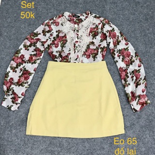 Set áo voan chân váy