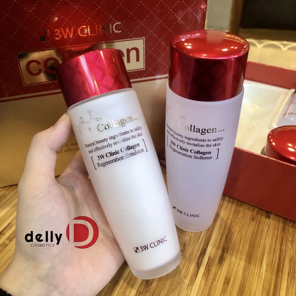 [𝐌𝐮𝐚 𝐠ì 𝐜ũ𝐧𝐠 𝐭ặ𝐧𝐠] - Bộ kem dưỡng da 3W Clinic Collagen White Skin Care cao cấp, hàng chính hãng nhập khẩu từ Hàn Quốc