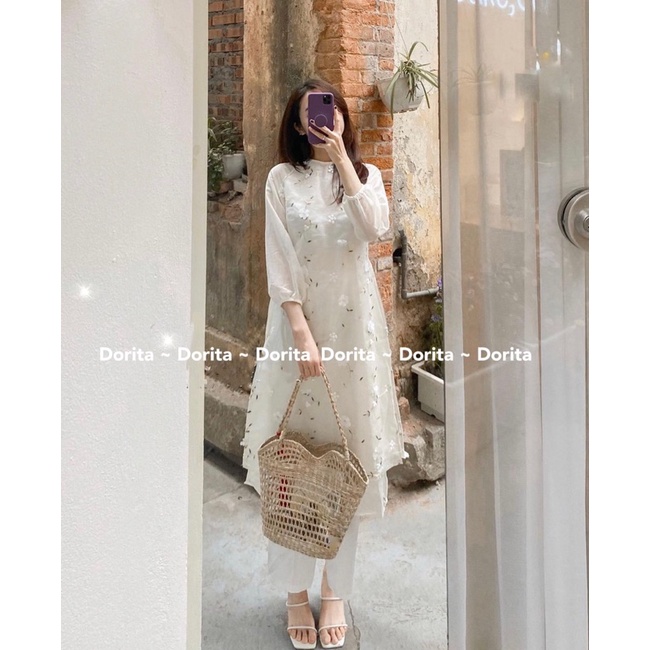 Áo dài Tết 2022 hoa nổi 3D, Áo dài cách tân hoa mai  Dorita Boutique | BigBuy360 - bigbuy360.vn