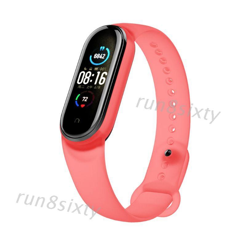 Dây Đeo Thay Thế Chất Liệu Silicon Màu Trơn Cho Xiaomi Mi Band 5