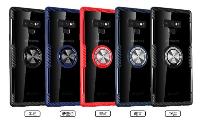 Ốp lưng Samsung Note 9 giá đỡ mặt lưng trong viền màu cao cấp thời trang