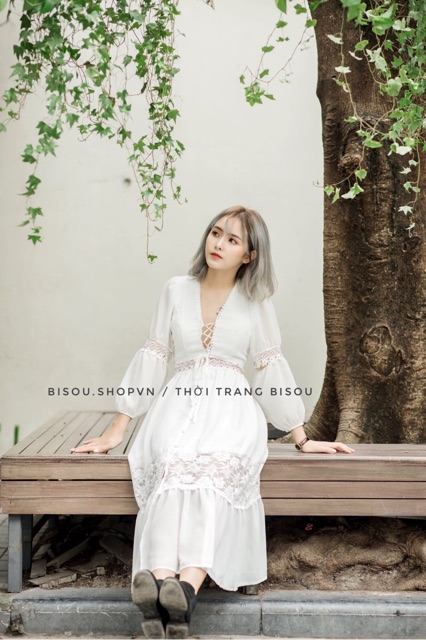 ĐẦM MAXI REN TRẮNG ĐAN DÂY NGỰC, VÁY DẠ HỘI, PROM TIỆC, DU LỊCH vintage boho kỉ yếu váy cưới (HÌNH THẬT)