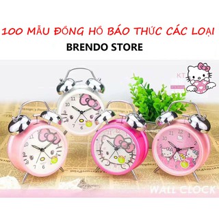 100 mẫu Đồng Hồ Báo Thức kitty, gấu, Hai Quả Chuông Gõ (Giao Màu Ngẫu Nhiên) - VPP Brendo