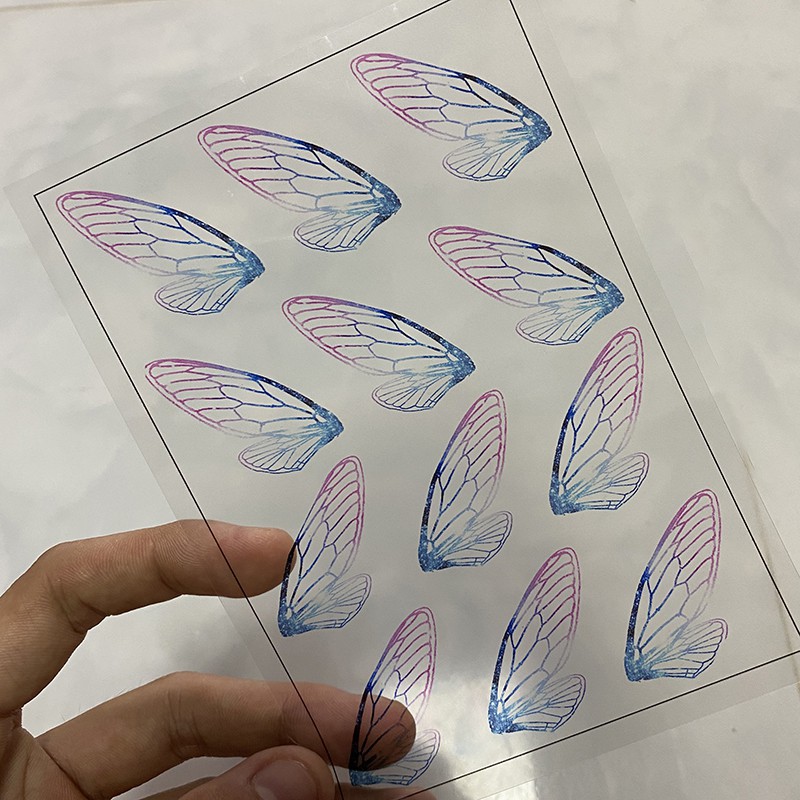 1 tấm film in họa tiết cánh bướm 148*105mm nguyên liệu làm trâm làm trang sức cổ trang