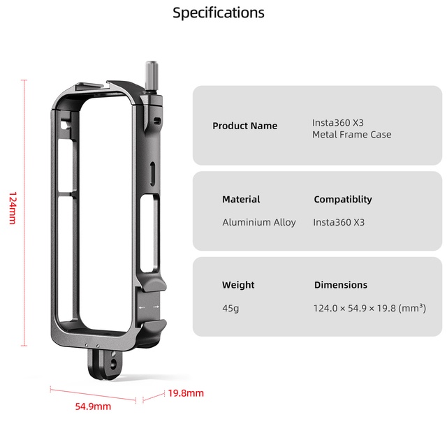 Khung Kim Loại Bảo Vệ Máy Ảnh Insta360 X3 Insta360 X3 Chuyên Dụng