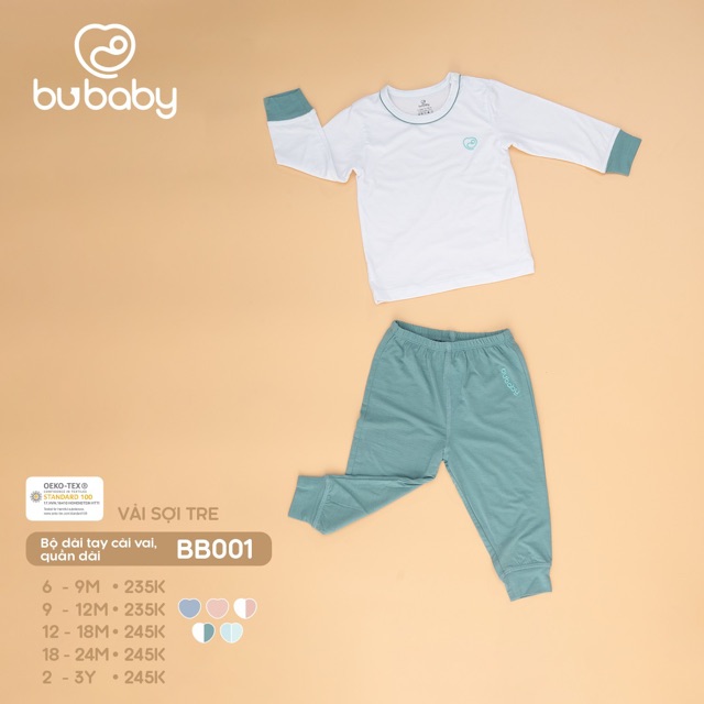Sale up to 50%BU mẫu mới 2020!Bộ dài tay cài vai quần dài chất liệu sợi tre phối màu siêu dễ thương cho bé từ 6m-3y!