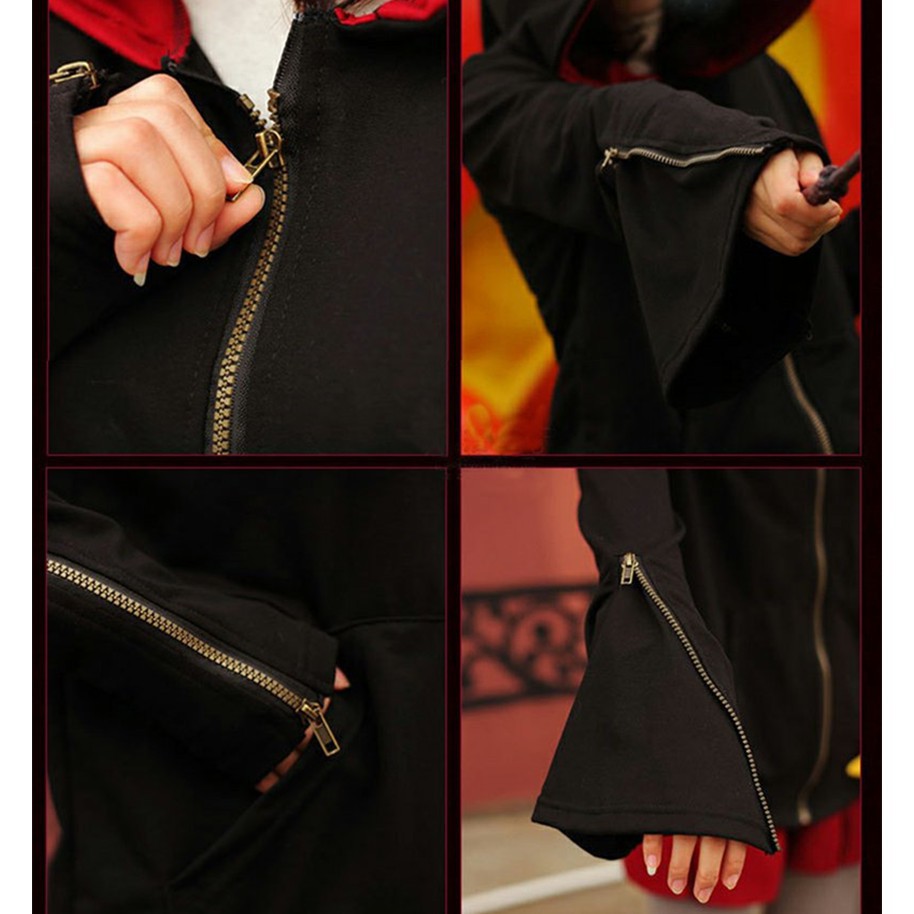 Áo khoác đen có nón trùm đầu in hình phù thủy | BigBuy360 - bigbuy360.vn