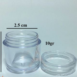 Set 50 hủ nhựa trắng nắp trong 10gr