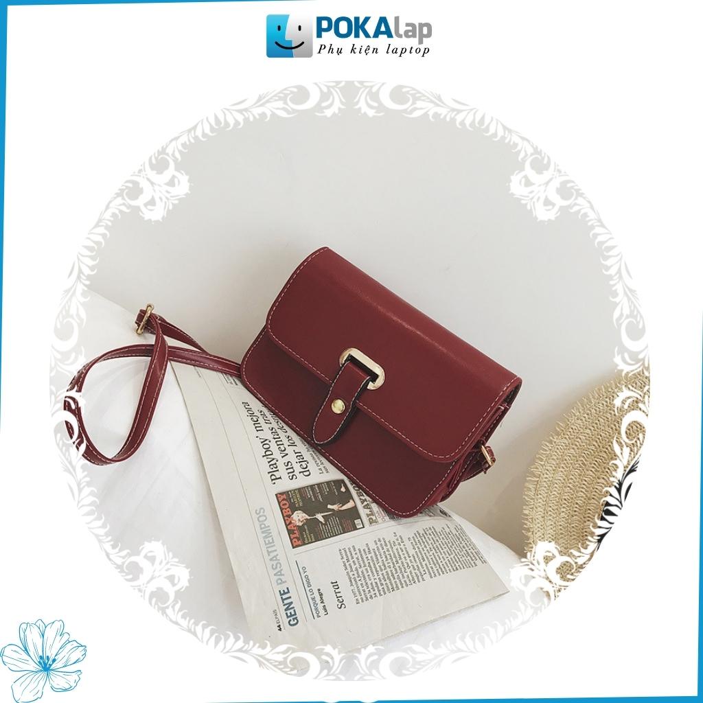 Túi xách nữ, túi đeo chéo nữ POKA26 đeo chéo hình vuông retro phong cách Hàn quốc- POKALAP