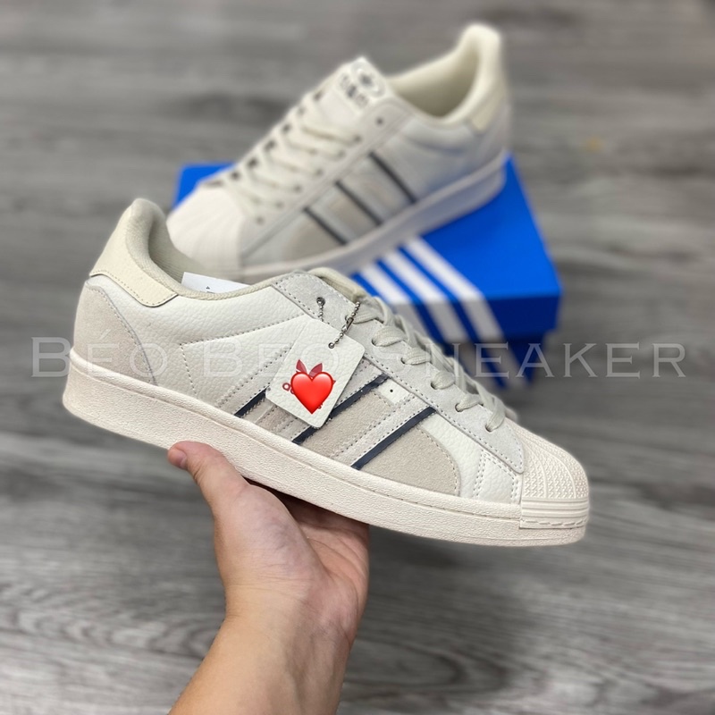 Giày Thể Thao Superstar Mũi Sò chất nỉ nam nữ fullsize Siu cấp Trung -