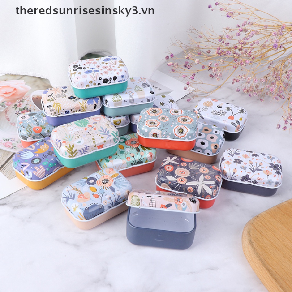 ^ ~ ^ Hộp Thiếc Nhỏ Đựng Trang Sức / Tiền Xu Họa Tiết Hoa