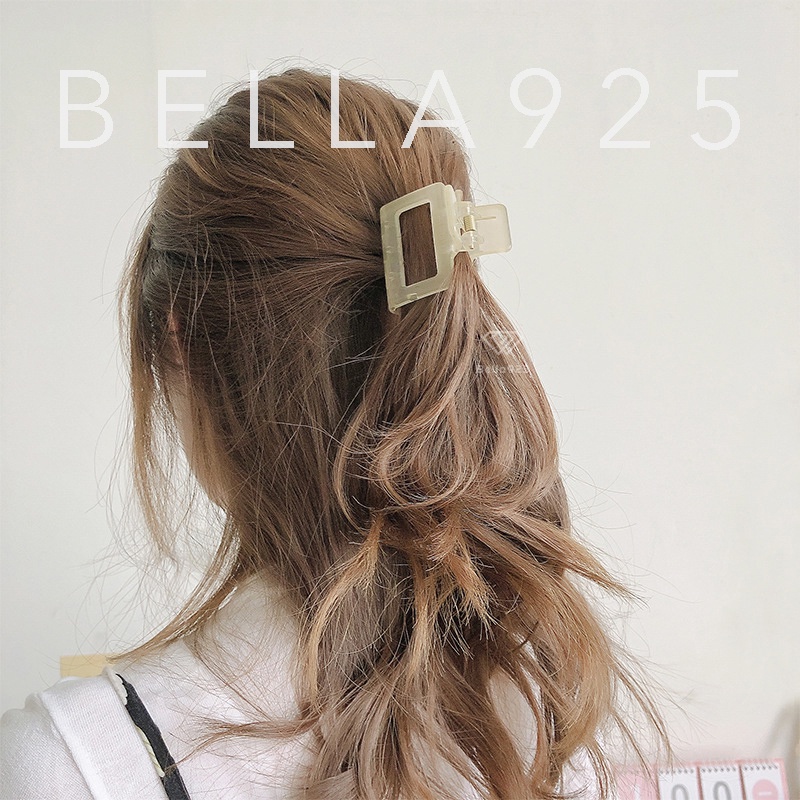 Kẹp càng cua Bella 925 cạp tóc chữ nhật nhỏ phong cách Hàn Quốc