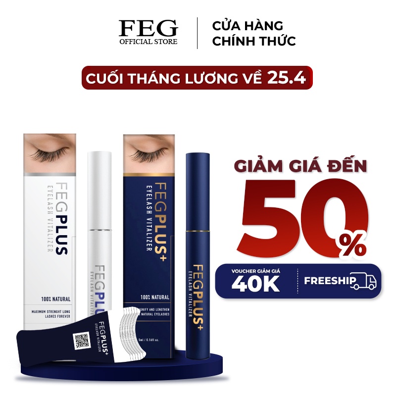 Combo dưỡng mi FEG Plus Toàn Diện Chiết Xuất Từ Organic_Cung cấp dưỡng chất gấp 4 ngày nâng cao hiệu quả dài dày cong mi