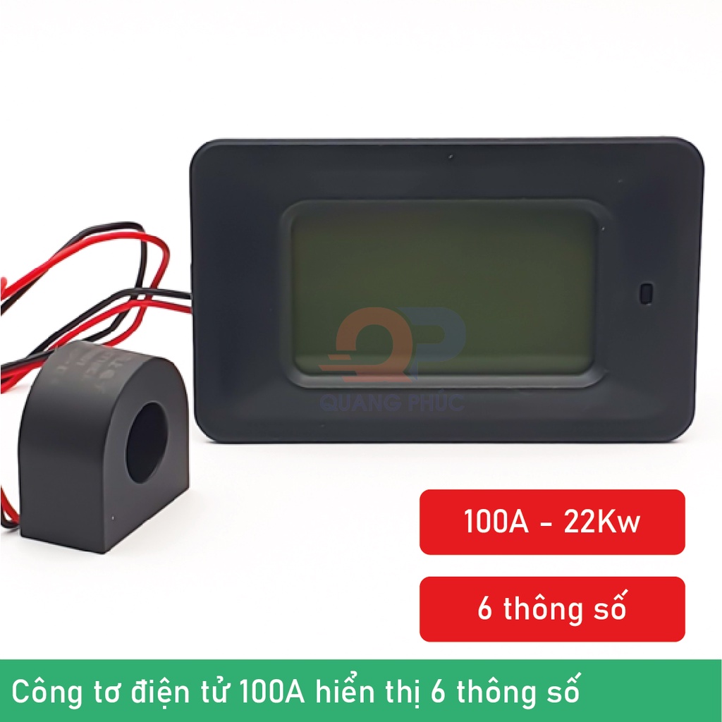 Đồng hồ điện tử 6 thông số P06S-100 100A đo công suất, điện áp, dòng tải, tần số nguồn 1 pha