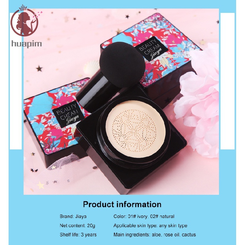 Kem Nền Cc Air Cushion Dưỡng Ẩm Lâu Trôi Che Khuyết Điểm Làm Trắng Da Kèm Cọ Đầu Nấm Tiện Dụng | BigBuy360 - bigbuy360.vn