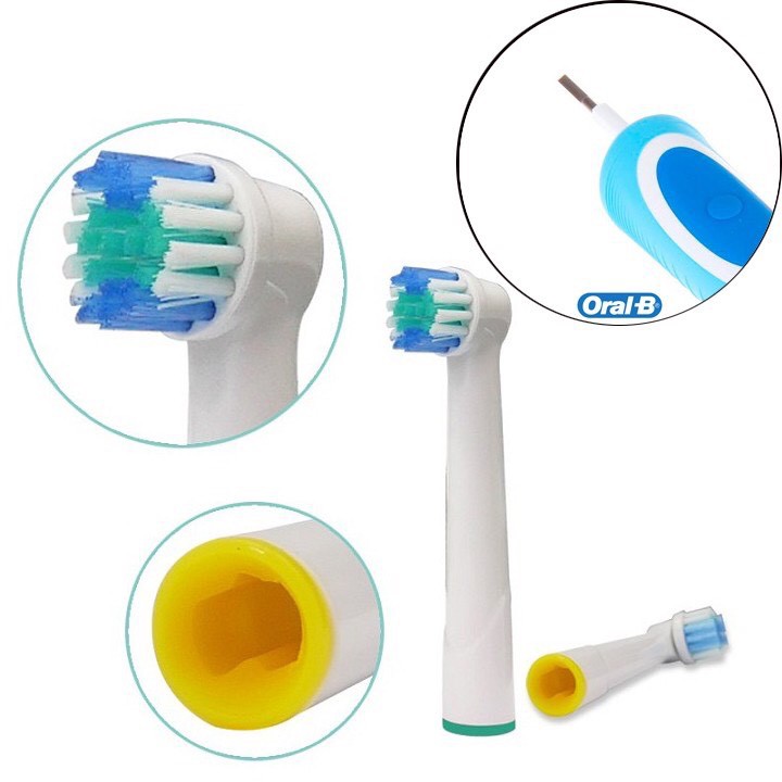 Bộ 4 đầu bàn chải đánh răng điện Oral B cho răng nhạy cảm răng bọc sứ niềng răng SB17A