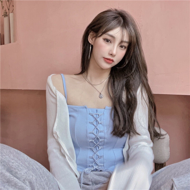 Áo hai dây IELGY kiểu ngắn sành điệu cho nữ