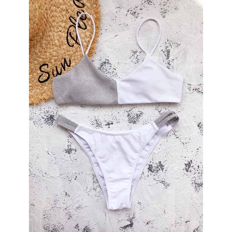 [BKN884] &lt;ÂU&gt; SET BIKINI MIX NHŨ BẠC ĐEN/TRẮNG