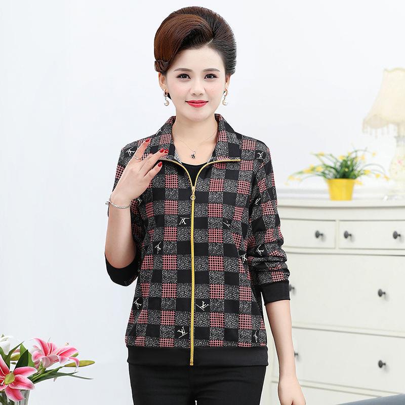 Áo Khoác Ngắn Tay Dài Thời Trang Xuân Thu Cho Phụ Nữ Trung Niên 40-50 Tuổi