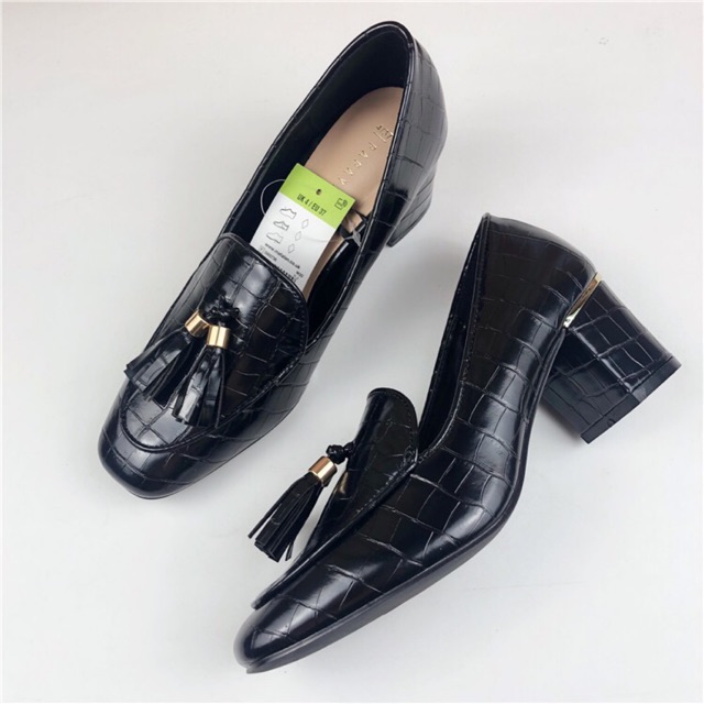 Giầy mocasin cao gót . Xuất Anh
