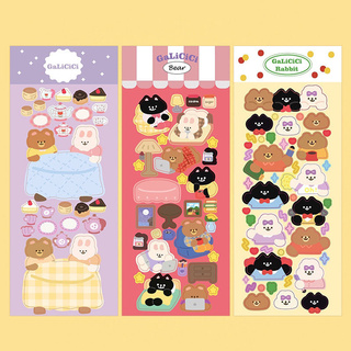 Cute Glittery Bear Sticker Decorative Sequin DIY Sticker