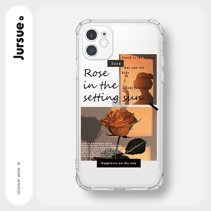 Ốp lưng JURSUE chống sốc mềm hình dễ thương đẹp cho iPhone 13 12 11 Pro Max SE 2020 X XR XS ip 8 7 6 6S Plus Y121