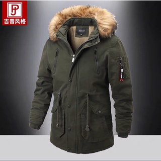 ÁO Parka NAM lót lông, cổ mũ lông tháo rời, chất kaki dày dặn ,kiểu dáng trẻ trung hàng quảng châu Sẵn xanh Xl, đen Xl