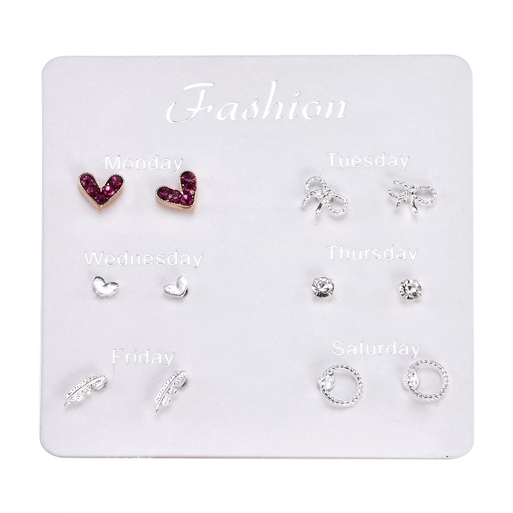Set 6 Đôi Bông Tai Nhiều Kiểu Dáng Xinh Xắn