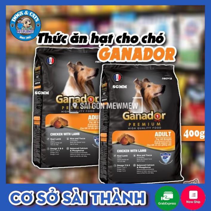 [GIÁ TỐT-DATE MỚI] COMBO 10 GÓI Thức ăn cho chó trưởng thành Ganador vị thịt cừu & gạo Lamb & Rice 400gr