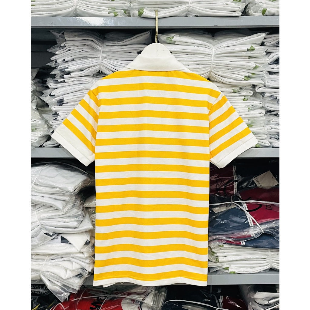 [HÌNH THẬT] ÁO THUN CỔ TRỤ LACOSTE CAM  VNXK   - COTTON CÁ SẤU 100%