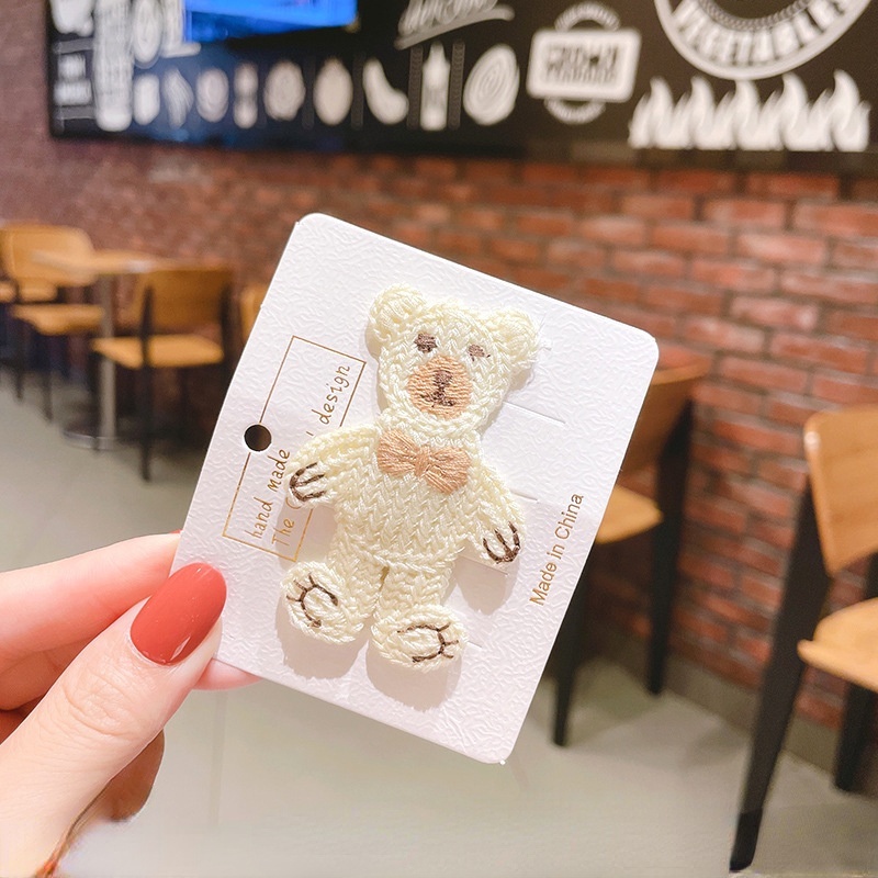 Kẹp Tóc Vải Hình Gấu Dễ Thương Cho Nữ