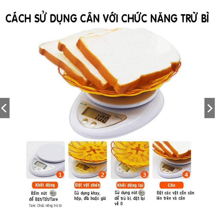 Cân Điện Tử thực phẩm nhà bếp chính xác mini Cân Tối Đa 5kg