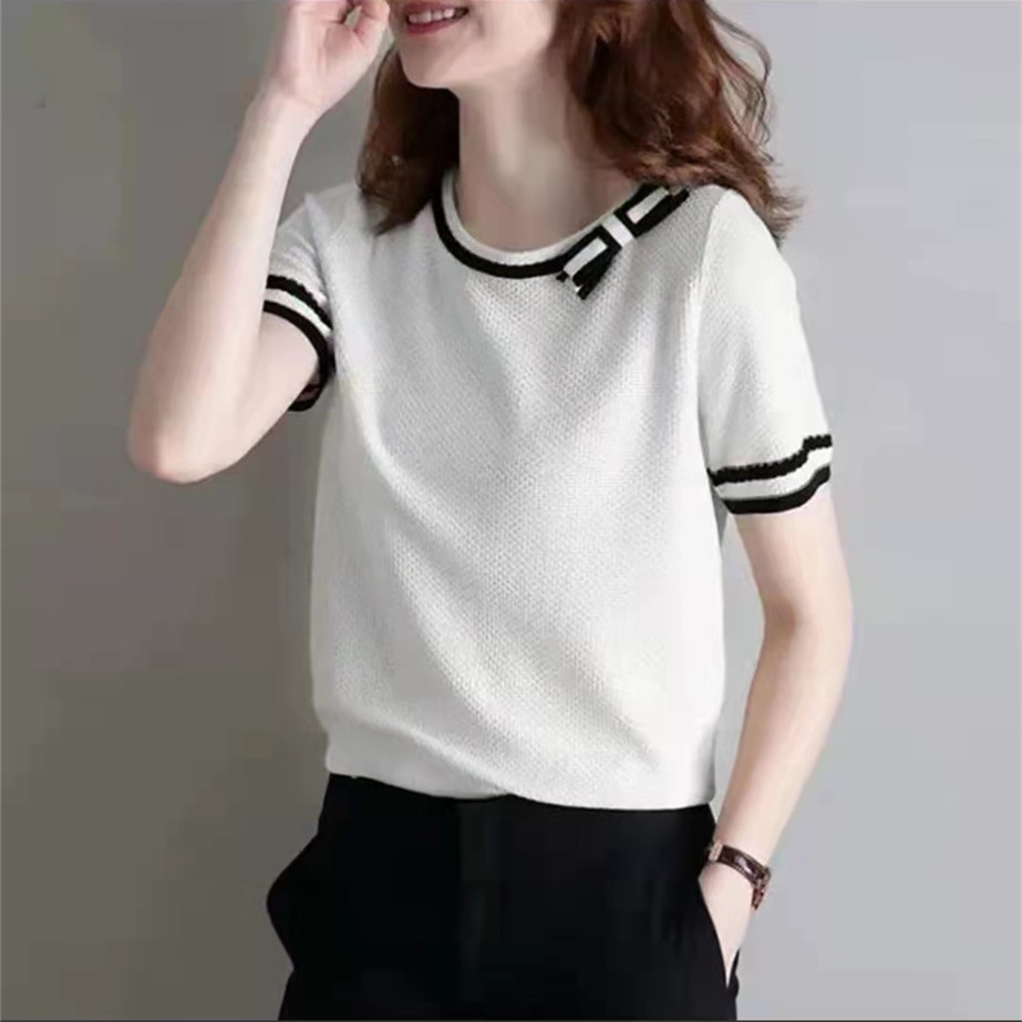 Áo Thun Ngắn Tay Dáng Rộng Cổ Tròn Thời Trang Mùa Hè Hàn Quốc H4477 2022