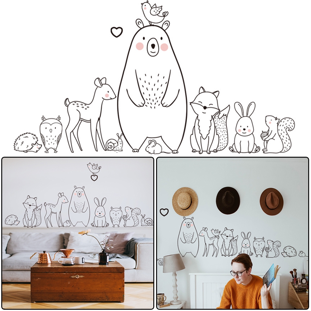Giấy Dán Tường Trang Trí Phòng Bé Họa Tiết Động Vật Ngộ Nghĩnh Đẹp Mắt