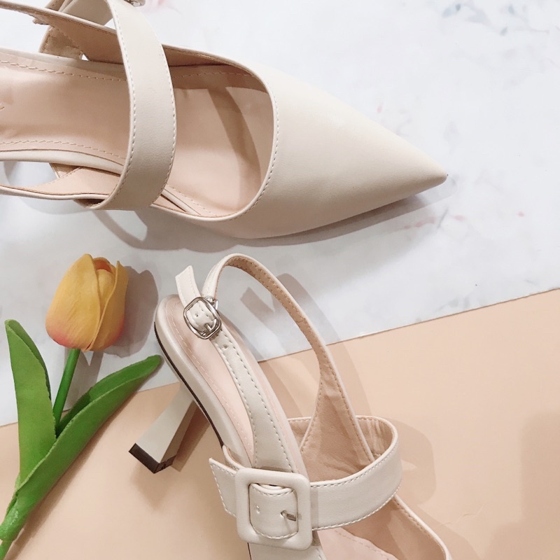 Giày cao gót nữ quai sau dáng slingback gót nhọn 7cm siêu xinh