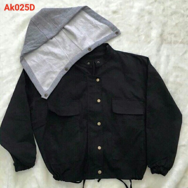 Áo khoác kaki nón nỉ cúc tháo rời size dưới 55kg | BigBuy360 - bigbuy360.vn