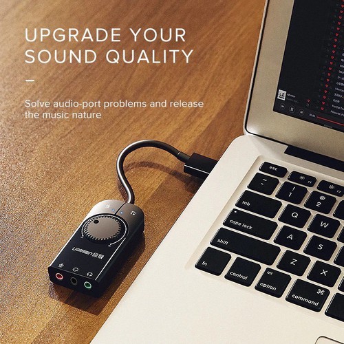 Cáp USB Sound Ugreen 40964 Chuẩn 3.5mm Loa và Mic có Volume Control - Hàng Chính Hãng