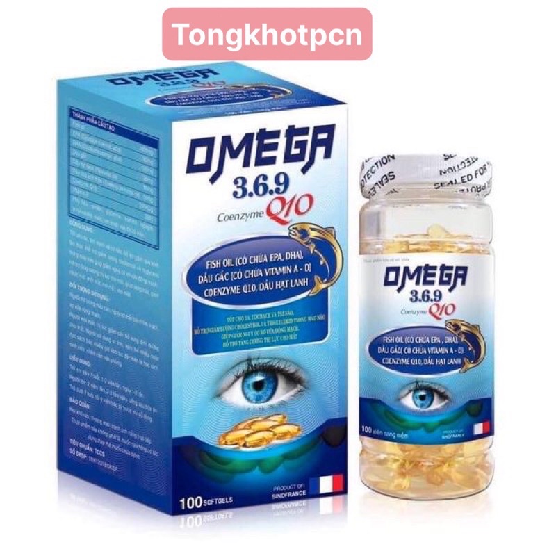 Viên uống bổ mắt Omega 369 Q10 làm giảm khô mắt,mỏi mắt