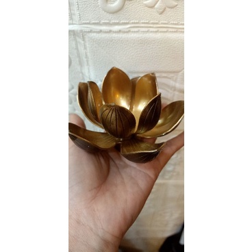 Bông hoa sen đồng kép để chân nến - đồ thờ cúng