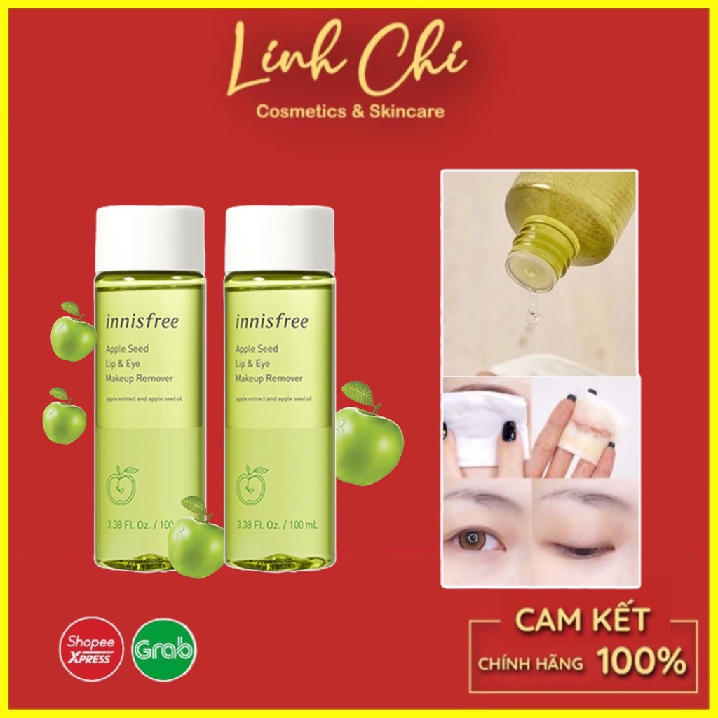 Tẩy Trang Mắt Môi Táo Xanh Innisfree Apple Juicy Lip &amp; Eye Remover