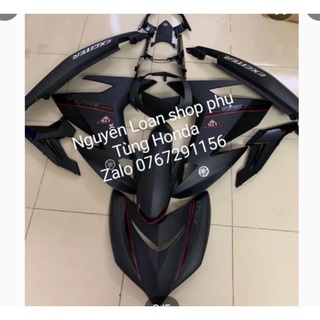 YAMAHA - DÀN ÁO CHO XE EXCITER 150 MÀU ĐEN NHÁM ĐỜI 2018,FULL DÀN MÀU 12 MÓN