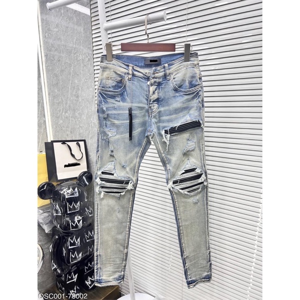 Quần Biker Siêu Cấp Vá Trắng Cao Cấp